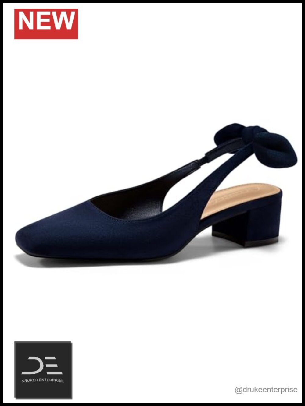 Chunky Low Heels Bow Slingback Pumps Closed Square Toe Wedding Party Dress